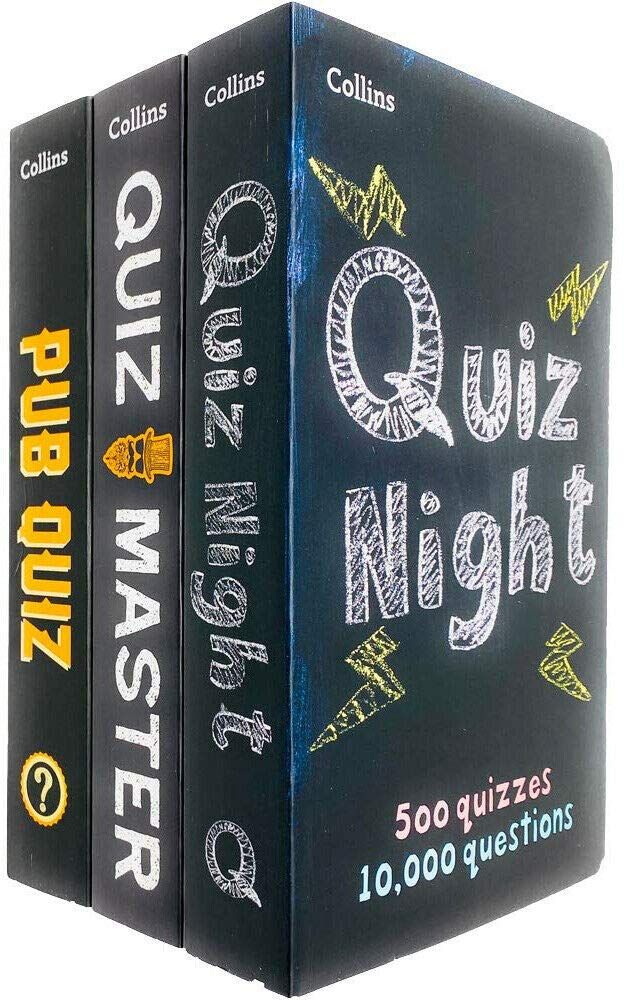 Collins Quiz Puzzles 3 Books Collection Set (Quiz Night, Quiz Master, Pub Quiz) by Chris Bradshaw - Paperback General Knowledge Trivia Set