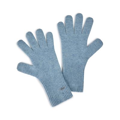Strickhandschuhe FALKE "Pure Cashmere", Mädchen, Gr. onesize, blau (cloud meliert (6027)), Handschuhe