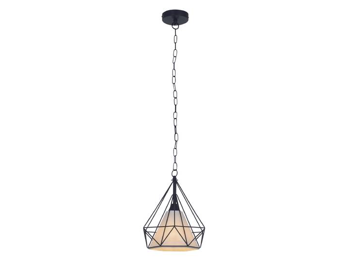 Suspension métallique Näve d : 29cm noir - Matières : métal\, plastique\, textile - Couleur : structure noire ; diffuseur blanc ; 6102322