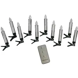 PBS Austria, Kerzen, Christbaumkerzen LED 10 Stück silber (1 Stk.)