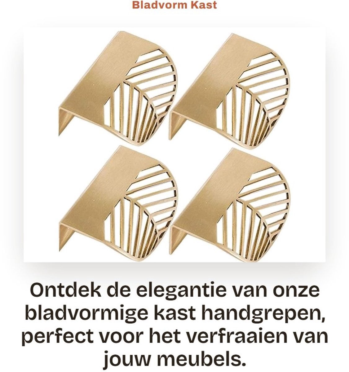Dailygoods Kastknoppen Bladvorm Messing Handgrepen x 4