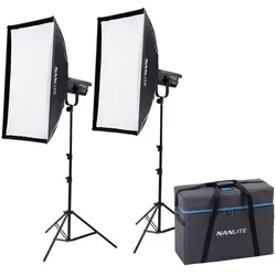 Nanlite FS-150B 2-Light Kit (Studioleuchte, Videoleuchte), Dauerlicht, Schwarz
