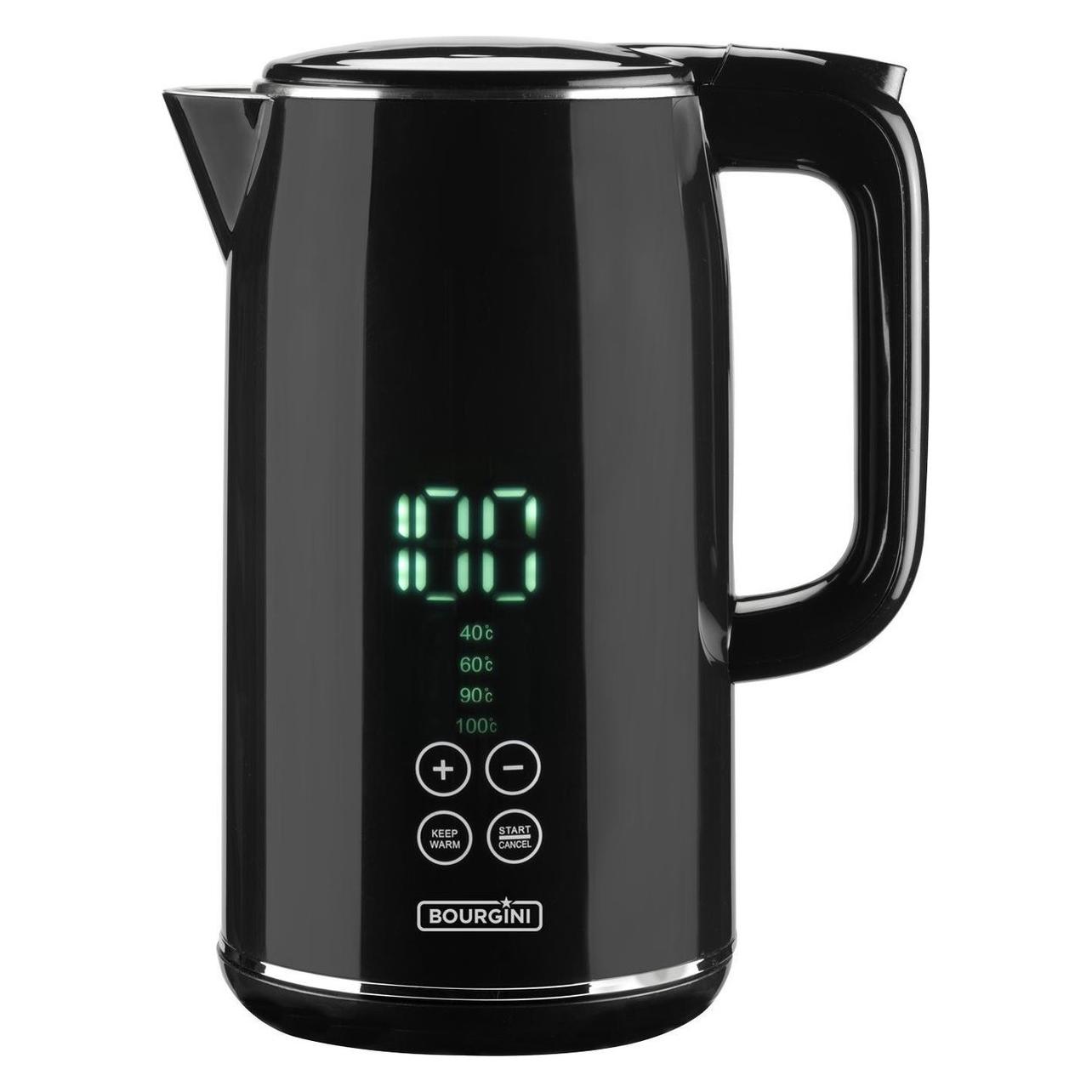 Bourgini Cool Touch Digital Kettle - Digitale Waterketel - 1.7L - Zwart (1.70 l) (23.5011.00.00)