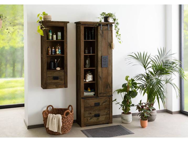 Schrank Mango 70x35x195 braun lackiert RAILWAY #484