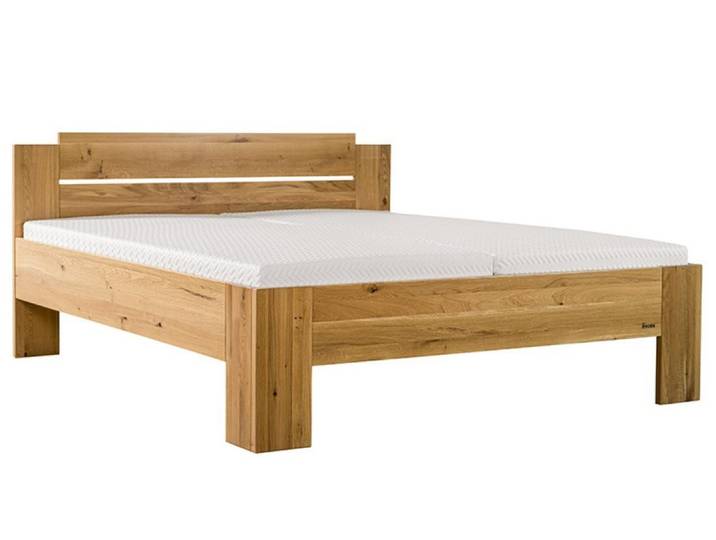 Natur24 Einzelbett Massivholz Doppelbett aus Wildeiche