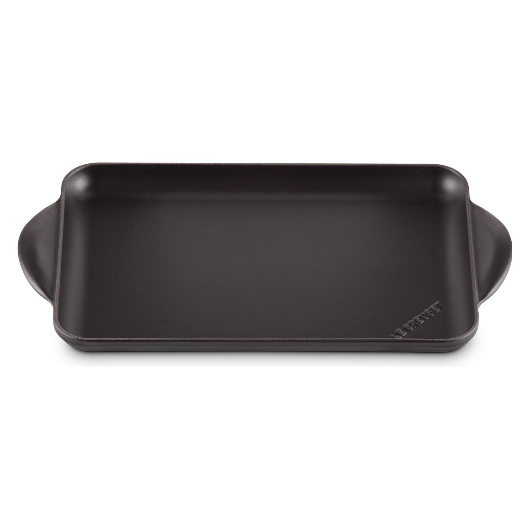 Le Creuset 20203320000460 Gusseisen-GRILLPLATTE, Rechteckig, 33 x 22 cm, Schwarz (20203320000460)