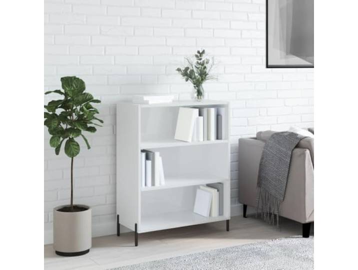 HEFZGDB Zeitloses Design Regalschrank für Zuhause, Stabiler Regalschrank mit feuchtigkeitsbeständigem Material, mit Metallbeinen und Holzwerkstoff, Regal mit Wandhalterung zur Sicherung