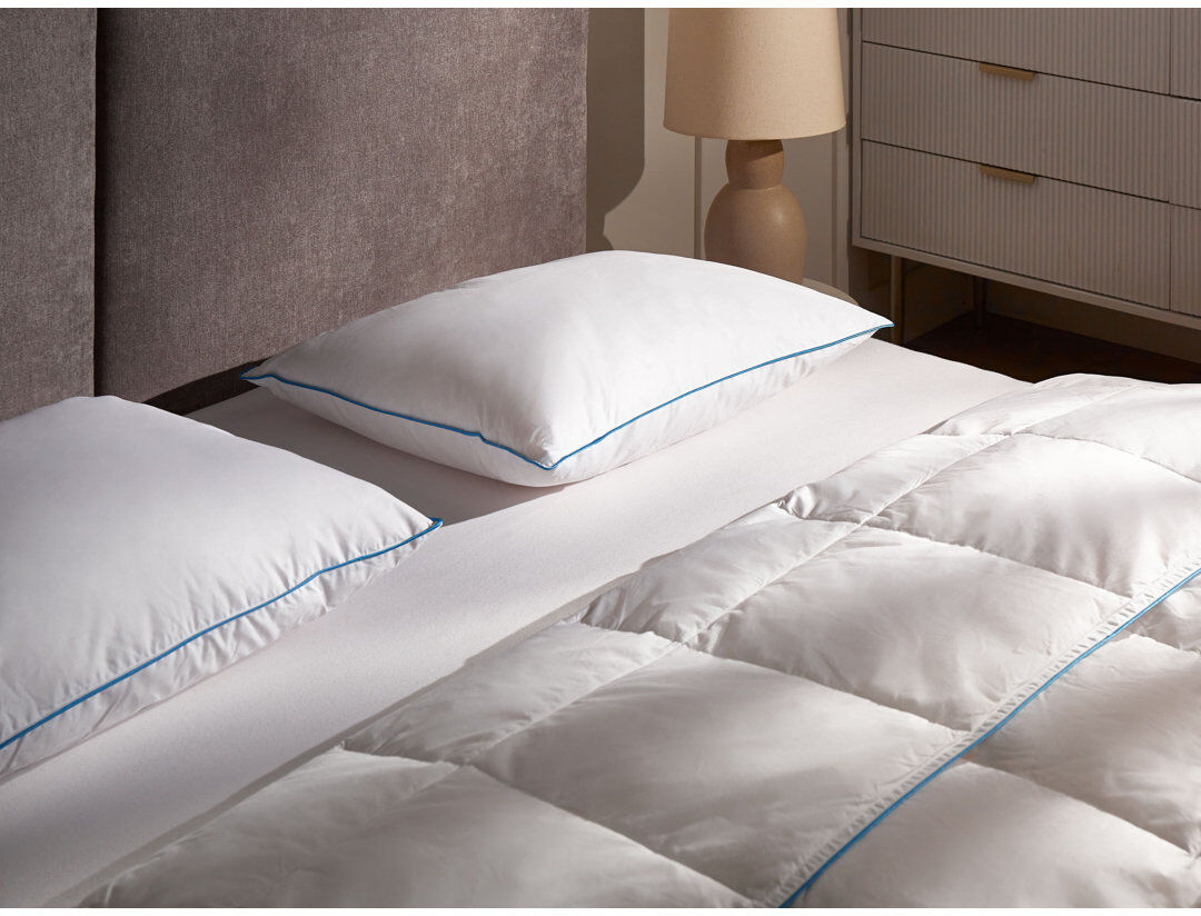Marlow Home Co. Bed Pillow ANETO Low Duck Feathers and Down 50 x 60 cm White White 8cm/50 x 60 cm