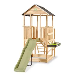 EXIT Panorama 550 Holzspielhaus mit Rutsche, Matschküche und Sandkasten