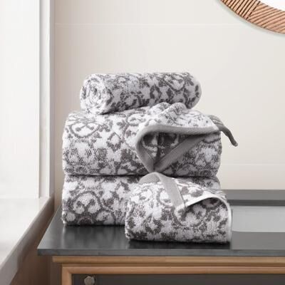 Jessica Simpson Aziza Collection Patterned Bath Towels, Set of 4