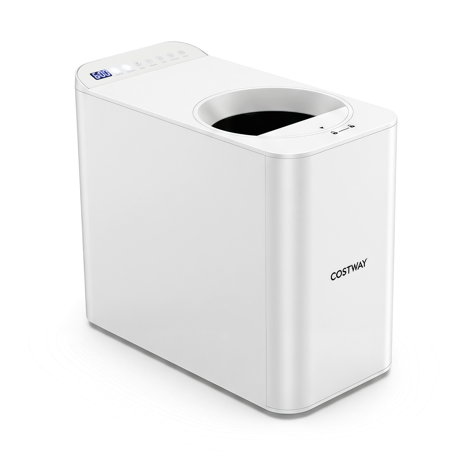 Costway Elektrische Keukencomposter 3 L met Bedieningspaneel en Kijkvenster, 5 Standen
