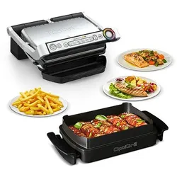 TEFAL GC714D OptiGrill+ Snacking & Baking Kontaktgrill inkl. Backschale GC714D