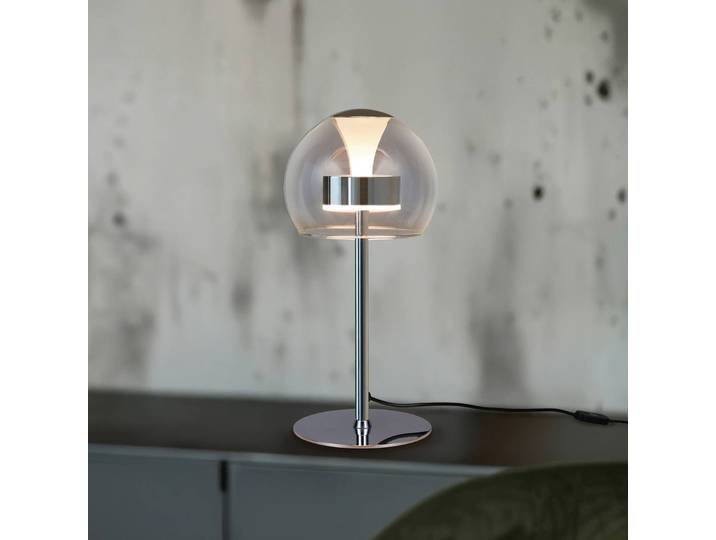 Trio Lighting LED Tischlampe Flynt, dimmbar, chrom / silber, für Wohn- / Esszimmer, Metall, Modern