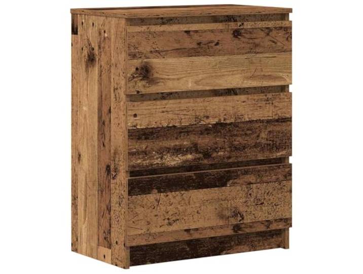 KGFHERENB Sideboard Altholz-Optik 60x35x76 cm Kommode mit 3 Schubladen Kompakter Anrichteschrank in Altholz-Optik für Wohnzimmer und Flur, bietet viel Stauraum auf kleinem Raum.