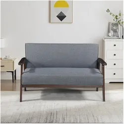 En.Casa, Sitzbank, 2-Sitzer Polstersofa Kinda 121x69x75 cm Grau (121 cm)