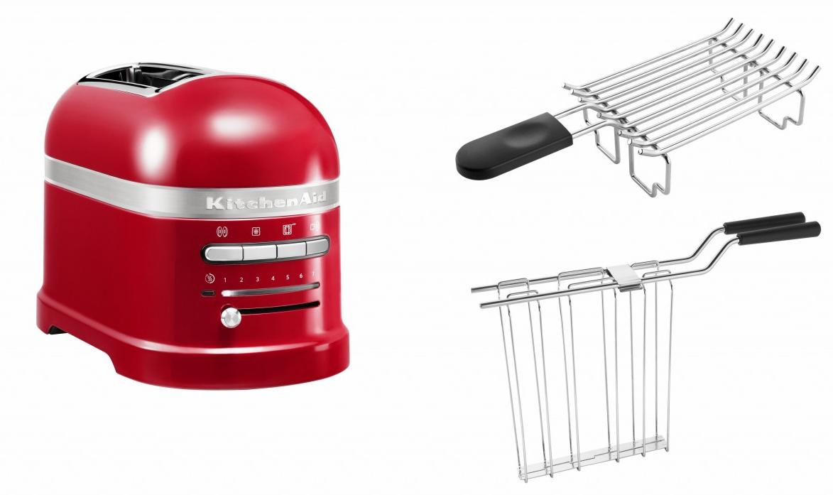 KitchenAid Set 1, Toaster + Brötchenaufsatz Artisan 5KMT2204 Empire Rot