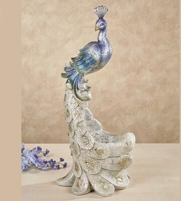 Touch of Class Graceful Peacock Accent Vase Ivory , Ivory