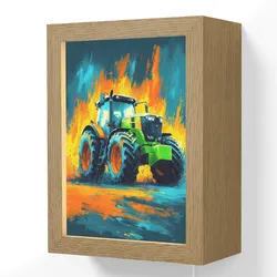 WANDLEUCHTE Abstrakt - Traktor - Grün Wandlampe 15x20 cm Wandlampe