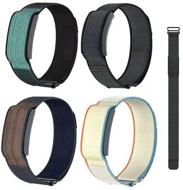 Inspired Finds 0.87in Breathable Nylon Sport Loop Adjustable Fitness Tracker Replacement Strap s black