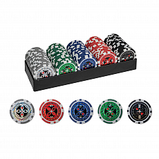 Philos 100 Pokerchips mit Kunststoff-Halter 302656