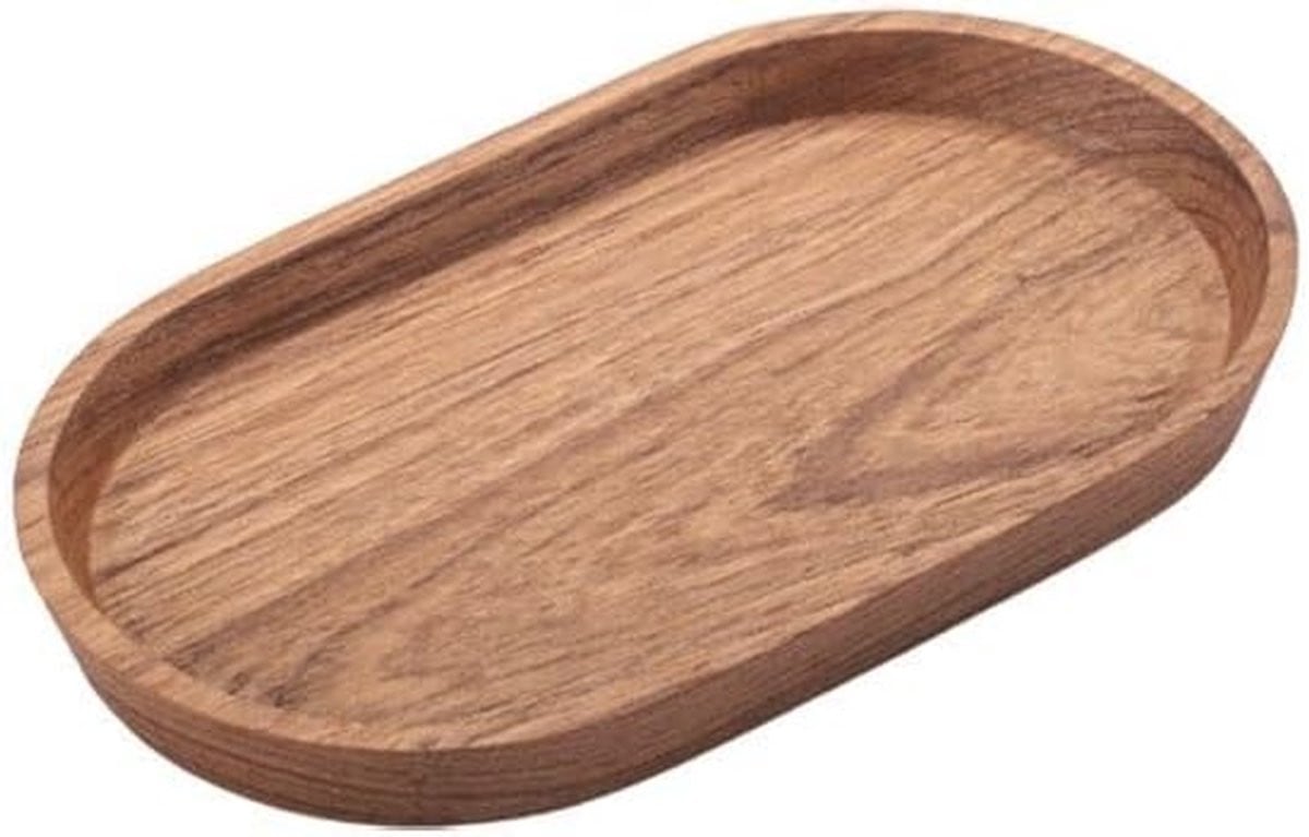 Houten Dienblad Ovaal - Massief Walnoot - Zwart