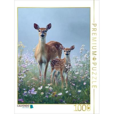 CALVENDO Puzzle Zart wie der Morgenwind, das Rehkitz tanzt durch den Juni | 1000 Teile Lege-Größe 64x48cm Foto-Puzzle für glückliche Stunden, Sonstige