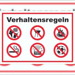 HB-Druck Schild Verhaltensregeln Verbote A5 (148x210mm)