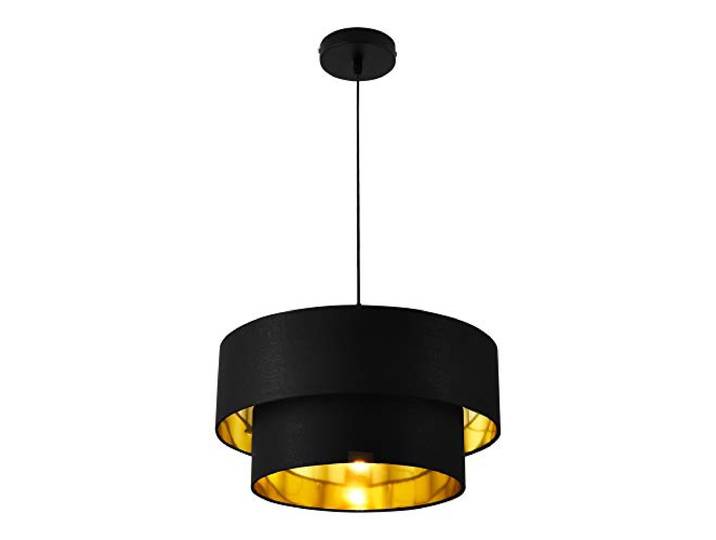 lux.pro Hängeleuchte Lopar E27 Deckenleuchte Hängelampe 40 cm Metall Stoff Schwarz-Gold