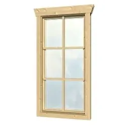 Skan Holz Einzelfenster für 28 mm Blockbohlenhäuser 130 cm Höhe-rechts