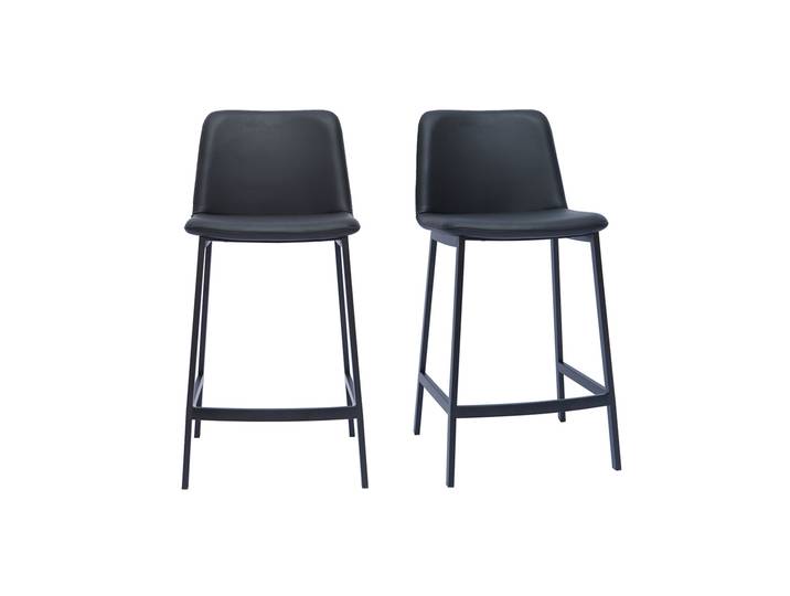 Tabourets de bar design noirs H66 cm (lot de 2) ARSENE