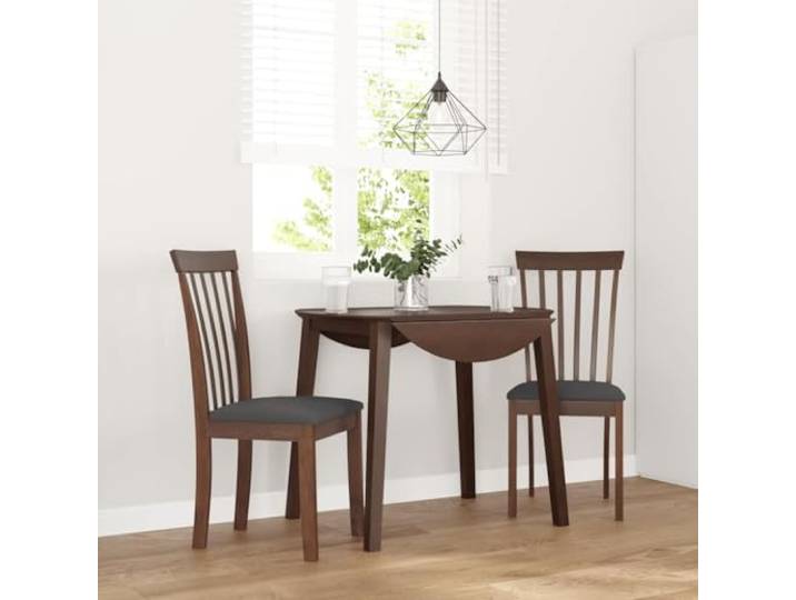 NLQMSU Esszimmerstühle mit Kissen, 2 Stück, Braun, Massivholz Ergonomisches Design, massives Gummibaumholz, dichte Maserung, stoßfest, inklusive Kissen, bequeme Rückenlehnen, Zimmer
