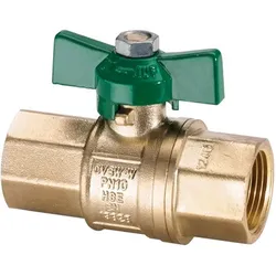 Trinkwasser-Kugelhahn Uniwater 1447 1/2, MS, Durchgang, Flügelgriff grün