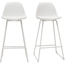 Design-Barhocker weiße Metallbeine 66 cm (2er-Satz) FRANZ