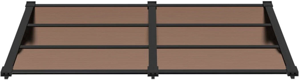 Dakota Fields 90cm D Polycarbonate Cover Retractable Door / Window Awning Black/Brown 27.5cm H x 152.5cm W x 90cm D