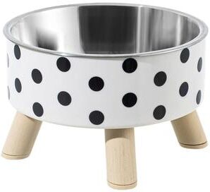 Uplifted Finds Modern Elevated Stainless Steel Polka Dot Bowl a