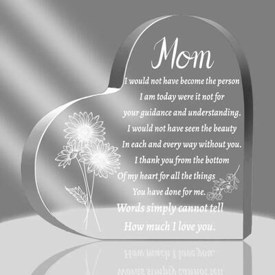 Inspired Living Acrylic Puzzle Plaque For Mom Heartfelt Desk Decor, Mom Birthday Gift From Son Or Daughter Acrylic Puzzle Plaque For Mom Heartfelt Desk Decor, Mom Birthday Gift From Son Or Daughter