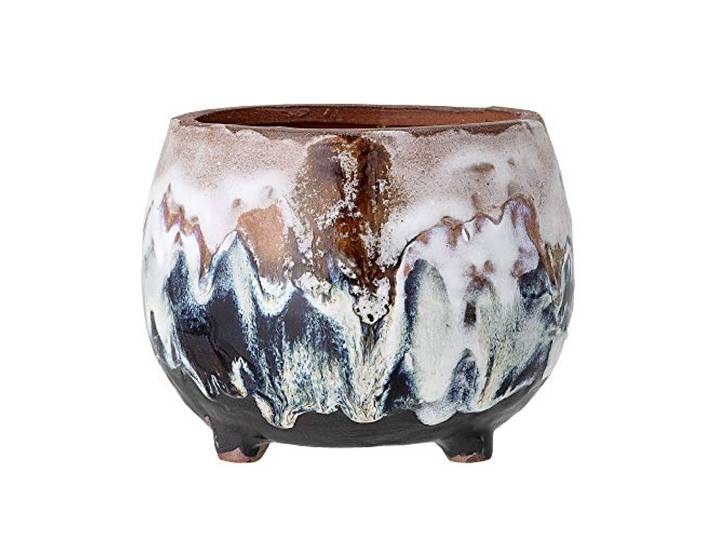 Bloomingville Cozy Deko-Blumentopf aus Terracotta in der Farbe Braun Blau, 82047415