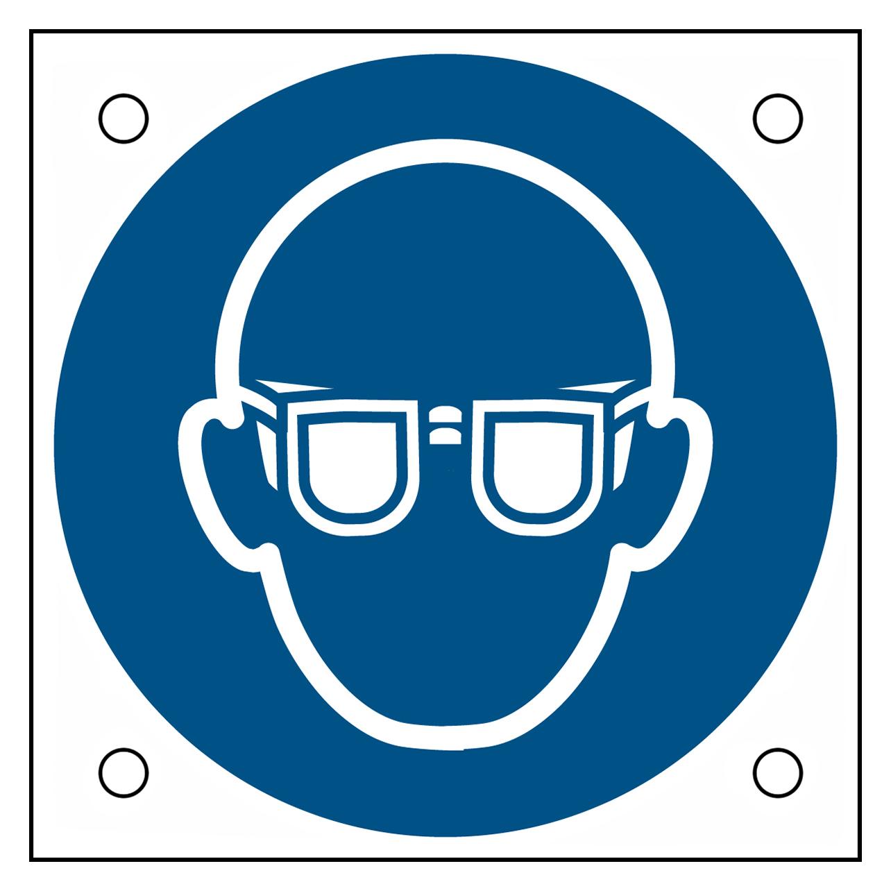 Brady ISO Sicherheitskennzeichnung - Augenschutz benutzen (M/M004/NT/ALU05-50X50-1)