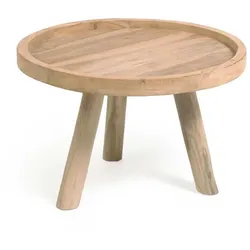 Teak Beistelltisch mit runder Tischplatte Dreifußgestell