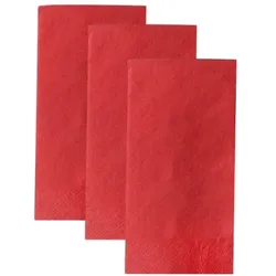 1000x Zellstoff-Servietten 40 x 40 cm 3-lagig 1/8 Falz rot
