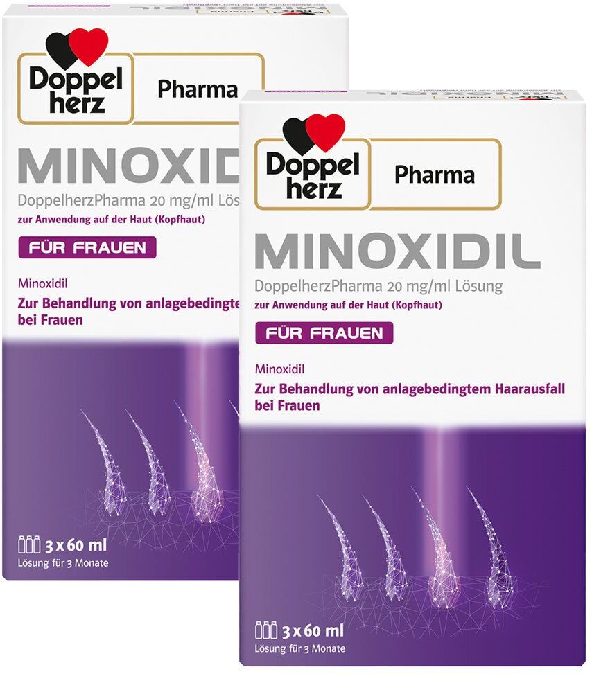 Minoxidil DoppelherzPhar.20mg/ml Lsg.Anw.Haut Frau x2 2x3x60 ml Lösung