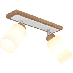 LED Deckenleuchte Deckenlampe Schlafzimmerlampe Schwenkbar Klar Holz L 60 cm
