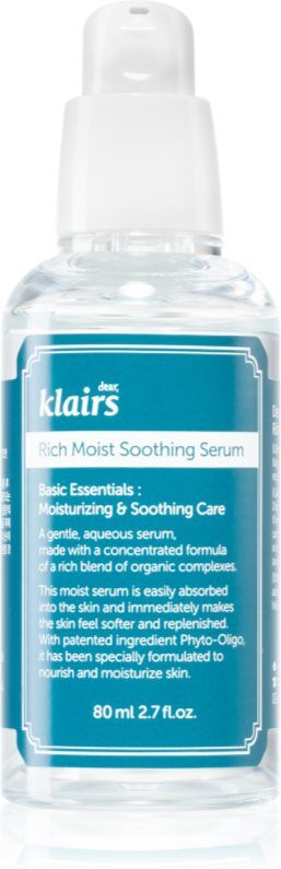Dear Klairs Rich Moist Soothing Serum beruhigendes Gesichtsserum mit feuchtigkeitsspendender Wirkung 80 ml