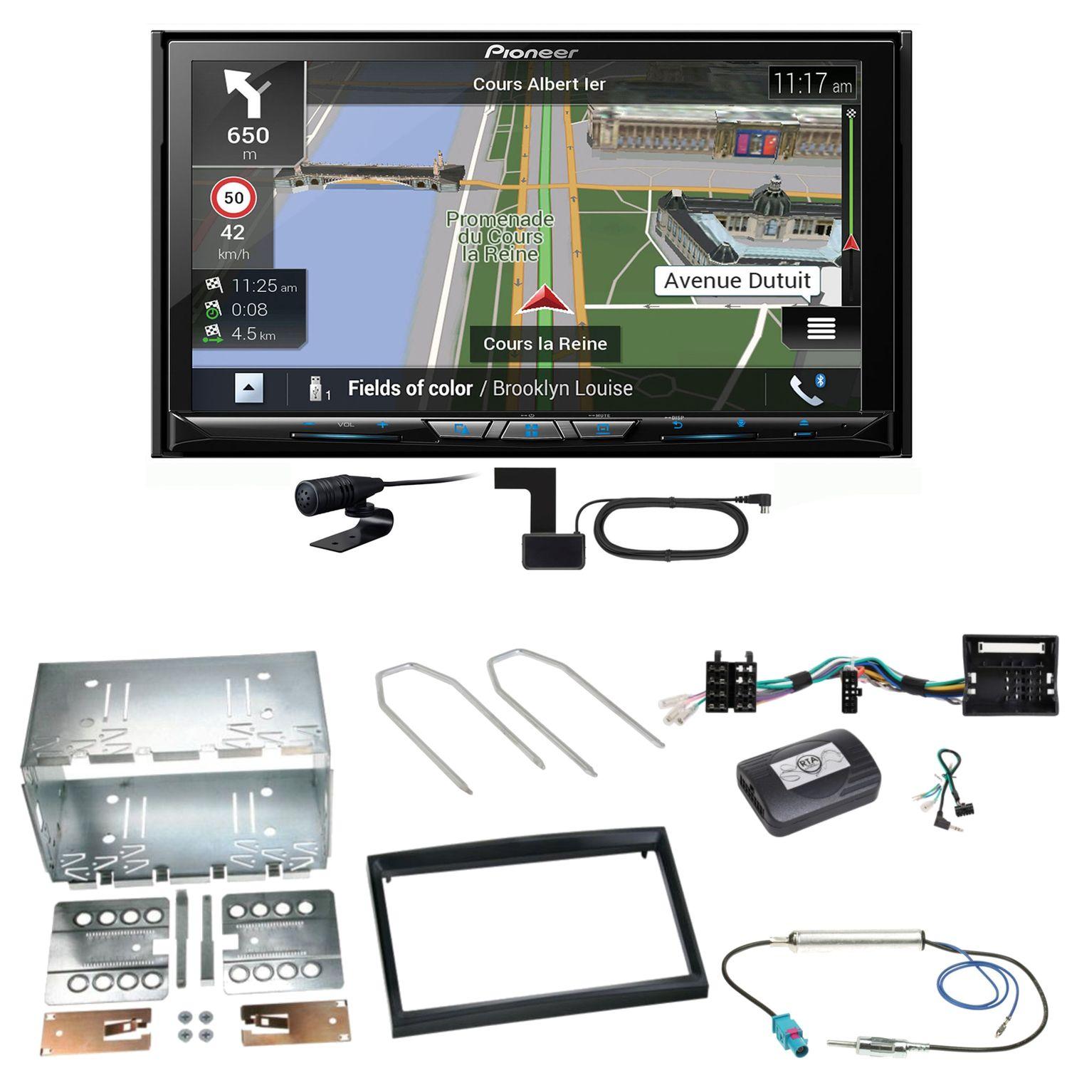 Pioneer AVIC-Z830DAB Navigation MP3 Einbauset für Peugeot 207 307 Partner Expert