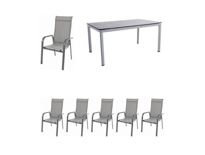 Royal Garden Alutapo/Widoo Gartenmöbel-Set Silver 7tlg.