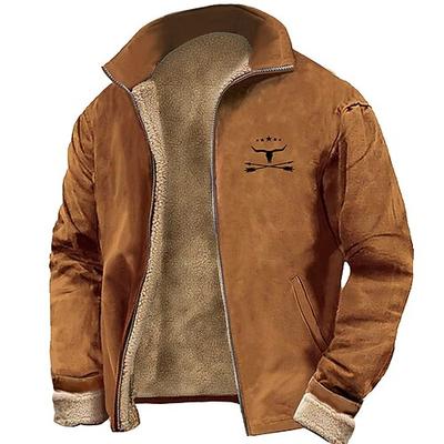 Herren Das Vieh Pullover Sweatshirt Sweatshirt Stehkragen Täglich Druck Streetwear Reißverschluss Herbst Winter