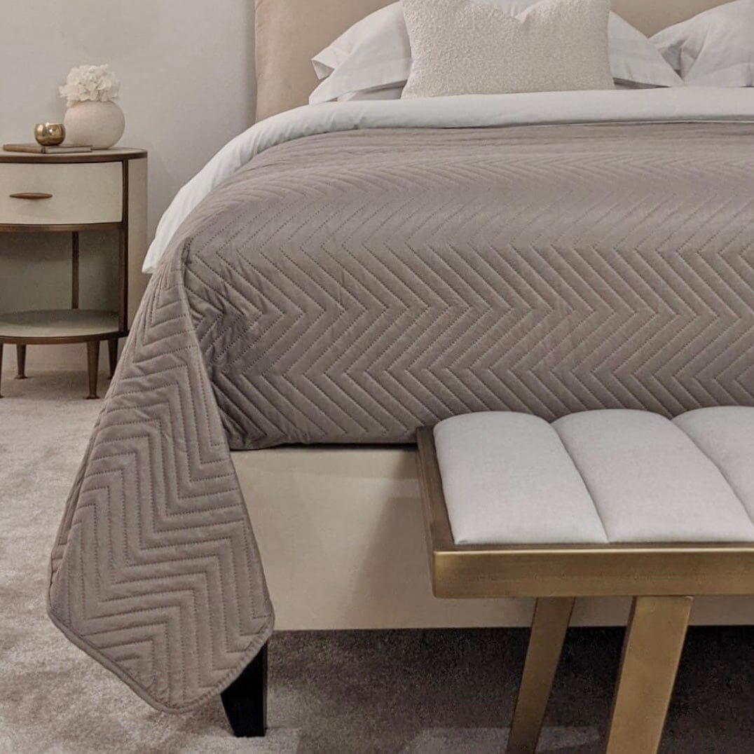 Hugo Oatmeal Quilted Bedspread, Double