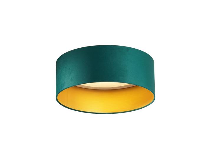 Plafonnier moderne en velours vert 40cm avec LED à intensité