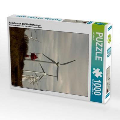 CALVENDO Puzzle Radarturm an der Windkraftanlage | 1000 Teile Lege-Größe 64x48cm Foto-Puzzle für glückliche Stunden