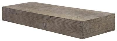 "American Art Decor Grey Rustic Wood Floating Wall Shelf, Small - 24"""